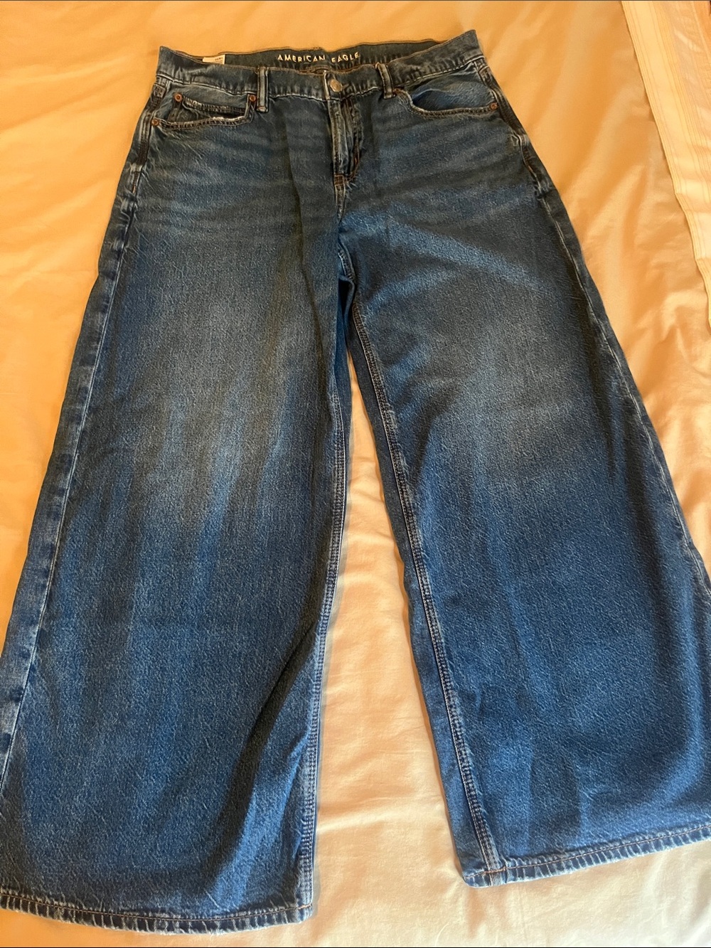 American Eagle Outfitters Dark Blue Wide-Leg Jeans